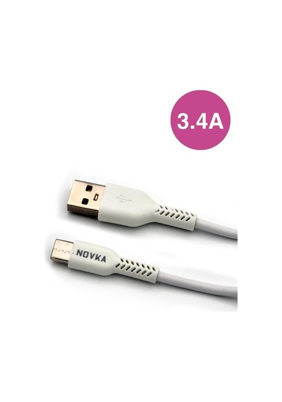 Novka NVK05 Type-C Usb 3.4 A Şarj Kablosu 1 M Beyaz