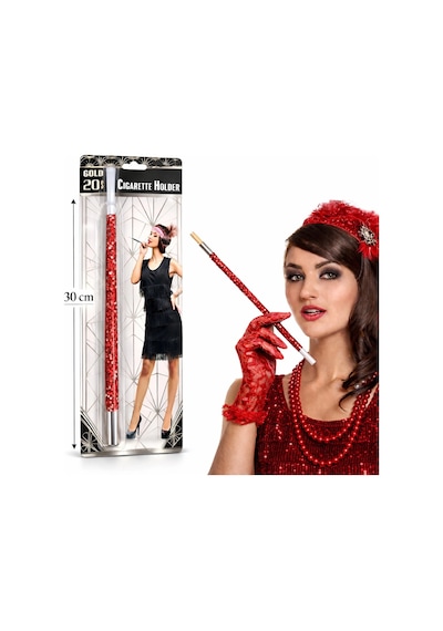 Mey İthalat 30 Cm Kırmızı Payetli Sigara Tutacağı 1920 Ler Gatsby Parti Aksesuarı 28609176
