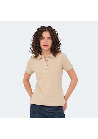 Slazenger VERA I Kadın Polo Yaka Bej Tişört