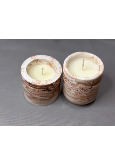 Beton Kase Tarçın Kokulu Soya Wax Mum Seti 2'li Diğer