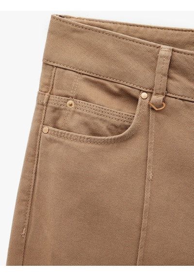Koton Nervürlü Cepli Düğmeli Yüksek Bel Pamuklu Düz Paça Pantolon - Straight Fit Jean Kahverengi 6wal40023mw Kahve Koton Nervürlü Cepli Düğmeli Yüksek Bel Pamuklu Düz Paça Pantolon - Straight Fit Jean Kahverengi 6wal40023mw Kahve