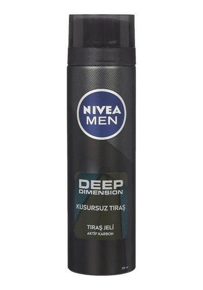 Erkek Tıraş Jeli Deep Dimension 200ml, Kusursuz Tıraş, Aktif Karbon, Kaygan Tıraş Deneyimi + Nıvea Men Erkek Sprey Deodorant Deep Dimension Darkwood 150ml