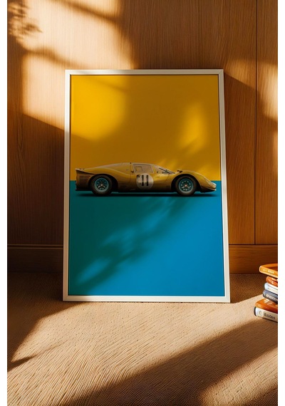 Saturn Ferrari 330 P4 Araba Çerçeveli Tablo Erkek Odası Ve Garaj Dekoru Classic Car Collection