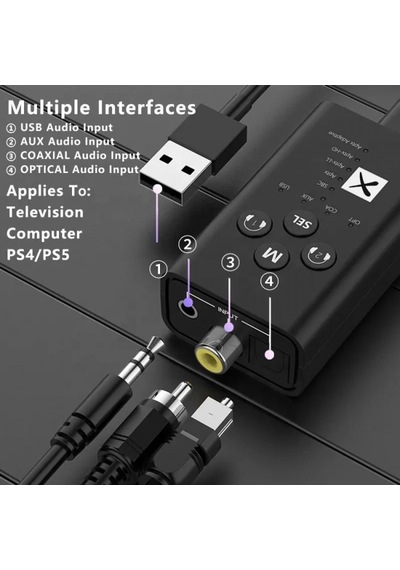 5.2 Bluetooth Ses Alıcısı Pc İçin Fiber Koaksiyel Aux Çıkışlı Dijital Dönüştürücü