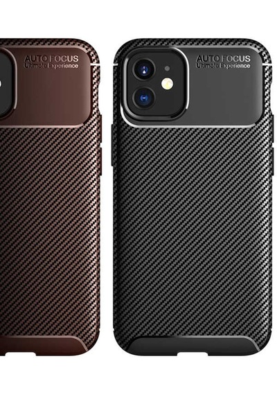 Apple Uyumlu iPhone 12 Mini Kılıf Karbon Silikon Case