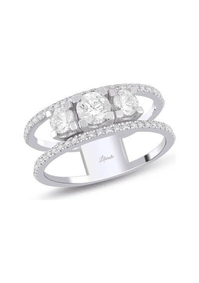 Lilarote 1.05 Ct Alyanslı Su Yolu Üçtaş Pırlanta Yüzük