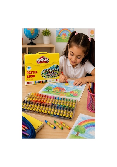 Pastel Boya 36 Renk Plastik Çantalı 1 Paket Play-doh Pastel Boya 36 Lı Çantalı Parlak Canlı Ve Örtücü Renkler Çok Renkli