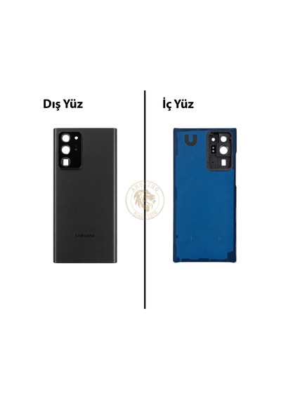 Samsung Galaxy Note 20 Ultra Siyah Renk Lensli Arka Kapak Arka Cam Batarya Kapağı Pil Kapağı Lazer Kesim Back Cover Galaxy Note 20 Ultra Uyumlu