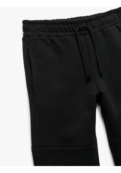Koton Beli Lastikli Cep Detaylı Şardonlu Okul Jogger Eşofman Altı Siyah 7wkb40036tk