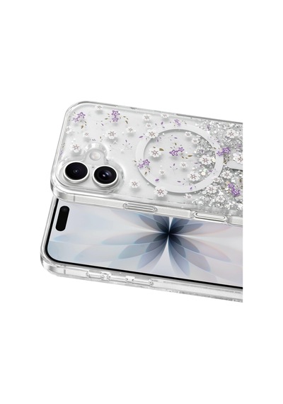 Onegif Apple İphone 17 Misk Simli Magsafe Kapak - Desen 2 - Desen 2