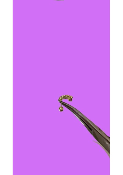 Zirkon Taşlı Yıldız Tasarım Tragus Helıx Kıkırdak Pearsıng Küpe 1adet Altın