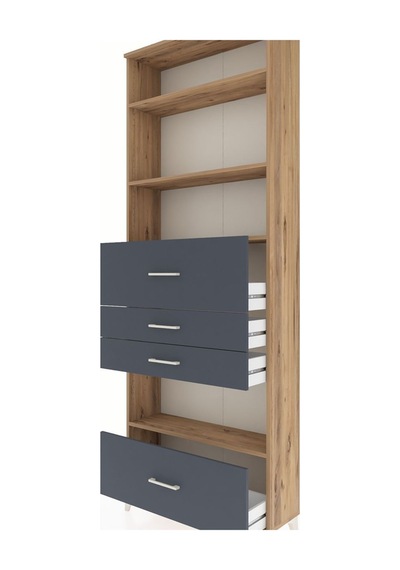 Arges Dolap 4 Raflı 4 Çekmeceli 88x30x243 Çam-antrasit Atlas Çam Arges Dolap 4 Raflı 4 Çekmeceli 88x30x243 Çam-antrasit Atlas Çam