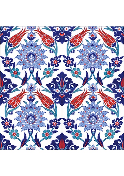 Armada Çini 20X20 Cm Ac 4 İznik Lale Desen Kütahya Çini Karo