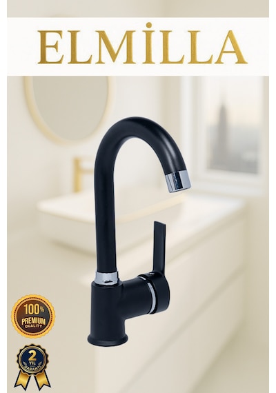 Siyah Krom Armut Delta Kol Baston Borulu Banyo Lavabo Bataryası Çeşmesi Musluğu Çift Su Girişli