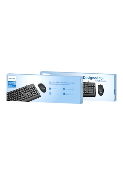 Philips SPT6237 Kablolu Türkçe Q Klavye ve Mouse Seti Siyah
