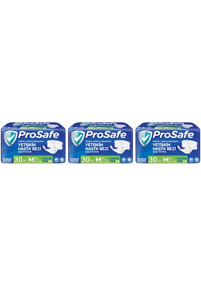 Prosafe Belbantlı Medium Büyük Boy Hasta Bezi 90 Adet 3x30 Paket M