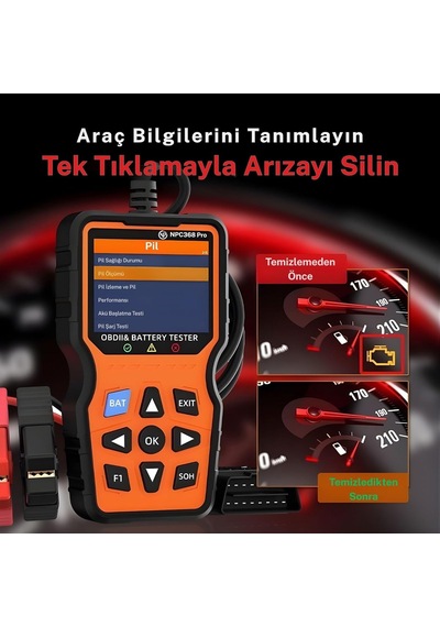 Npo Npc Türkçe Obdıı/eobd+can Modlu Hata Hafızalı Araç Arıza Tespit/silme Cihazı Npc368pro