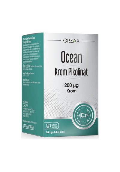 Orzax Ocean Krom Pikolinat 90 Kapsül - 200 Μg Krom İçeren Takviye Edici Gıda