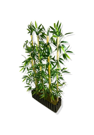 Cihan Çiçekçilik Bambu Seperatör 7 Adet Bambu Yoğun Yaprak 120 Cm 54x20x120 Beyaz- Yeşil