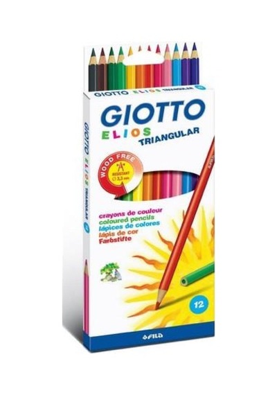 Gıotto 275800 Elıos Trıangular Üçgen Kuru Boya Kalemi 12 Renk