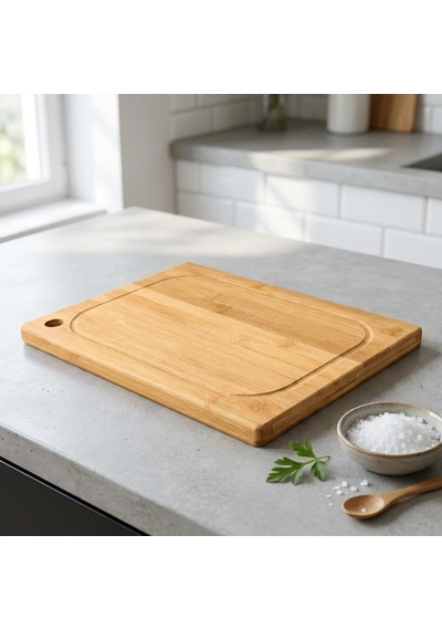 Tr Bambu Kesme Tahtası Antibakteriel Yıkanabilir Doğrama Tahtası Dikdörtgen 32x22 Cm Orta Boy Diğer