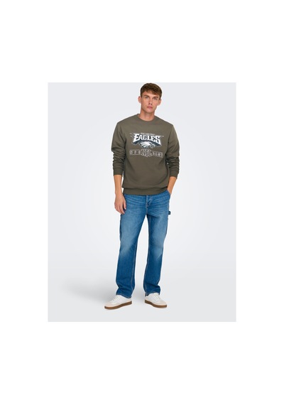 Only & Sons Onsfootball Reg Crew Sweat Major Brown