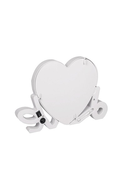 Led Işıklı Love Fotoğraflı Sihirli Ayna Kişiye Özel Beyaz