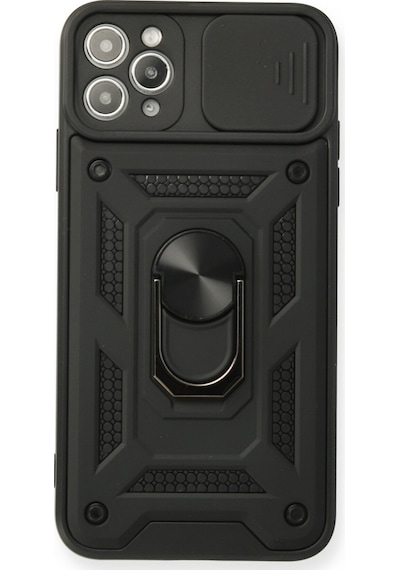 Apple iPhone Uyumlu 11 Pro Kılıf Pars Lens Yüzüklü Silikon - Siyah Bzsxx00 1