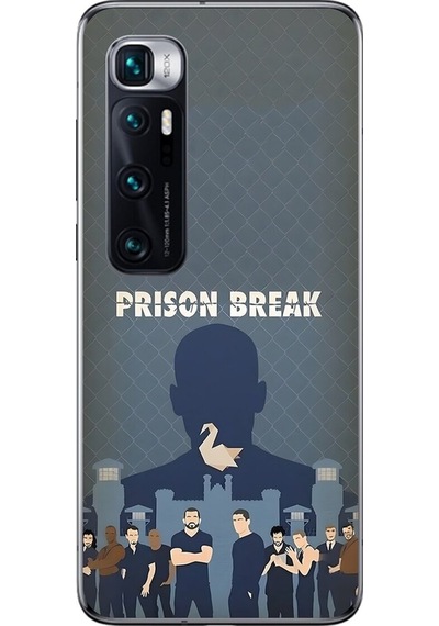Xiaomi Mi 10 Pro Uyumlu Şeffaf Kılıf Prison Break Tasarımlı