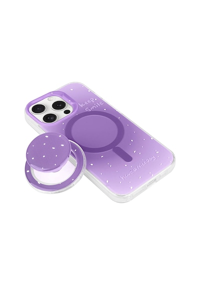 Apple Uyumlu iPhone 15 Pro Kılıf M-safe Şarj Özellikli Tak-çıkar Pop Soketli Zore Tiktok Kapak Mavi