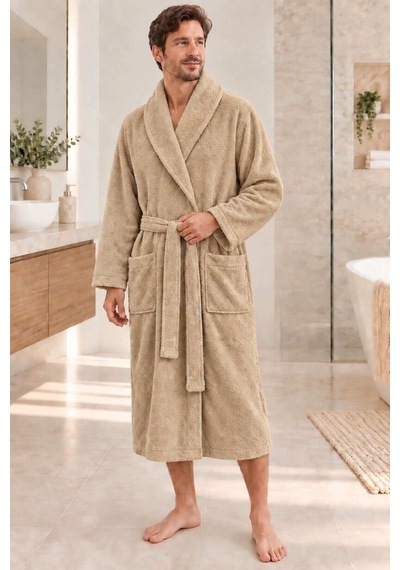 Özdilek Kadın/erkek Unisex Pamuklu Bornoz Xl - Bej