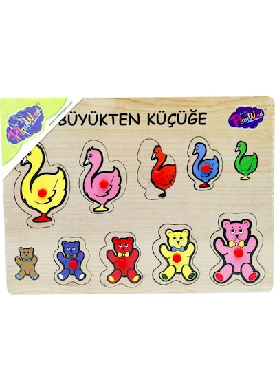 Playwood Ahşap Tutmalı Bultak Puzzle Büyükten Küçüğe