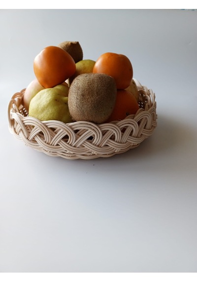 Bambu El Yapımı Çok Amaçlı Sepet 26 Cm Bej