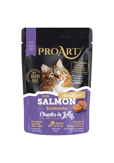 Pro Art Jöleli Somonlu Kısır Kedi Poşet Maması 85 G