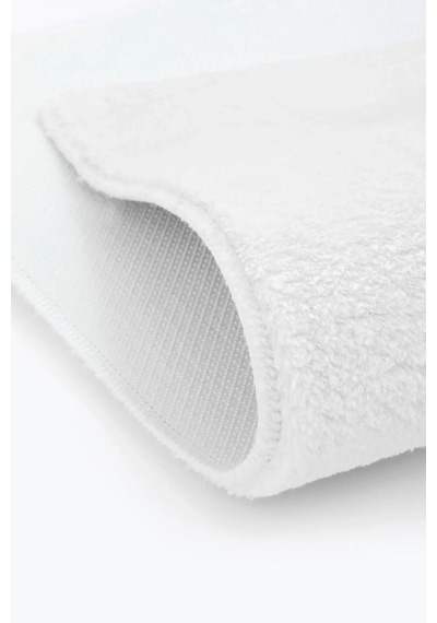 Raschel Carpet Beyaz Lüks Raschel Kaymaz Taban Peluş Halı Yolluk Beyaz
