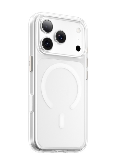 İphone 18 Pro Max Uyumlu Sararmaz Crystal Pro Magsafe Kılıf Kamera Kontrol Ve Metal Tuş Uyumlu Beyaz