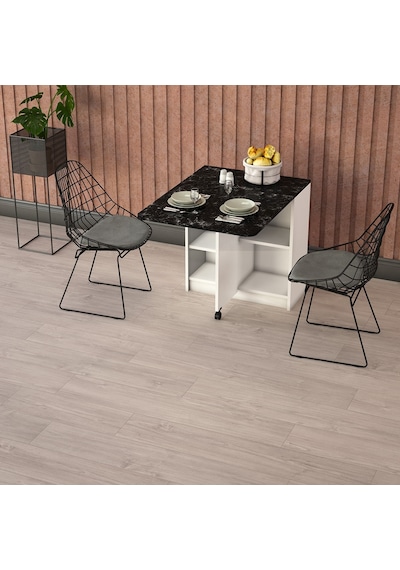 Asra Trend KM-19 %100 MDF 93x70 cm Katlanır Akıllı Mutfak Masası Tekerlekli Servis Masası Beyaz Royal Mermer Asra Trend KM-19 %100 MDF 93x70 cm Katlanır Akıllı Mutfak Masası Tekerlekli Servis Masası Beyaz Royal Mermer