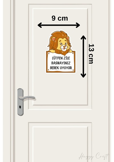 Bebek Uyuyor Aslan V2 Sticker Kapı Zili Etiketi
