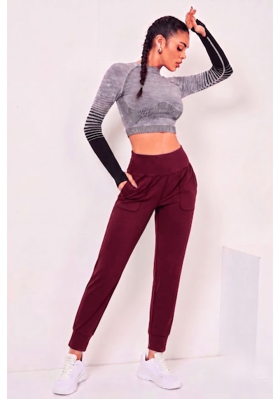 Genius Store Kadın Jogger Eşofman Esnek Yüksek Bel Jogger Eşofman Altı Kadın-jgrtyt Bordo