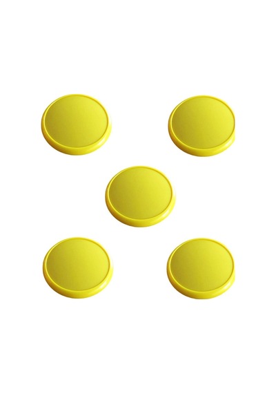 5 Adet Çocuk Odası Tekli Düğme Mobilya Kulp Çap 55 Mm Sarı