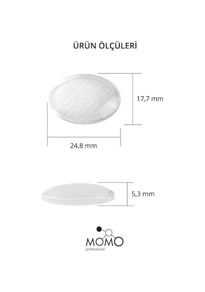 Momo Professional Cam Taş Oval Hafif Bombeli 100 Adet