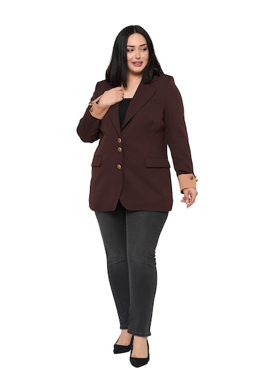 Disentis Büyük Beden Manşeti Kumaş Garnili Düğme Detaylı Astarlı Kahverengi Vizon Blazer Ceket Kahverengi Vizon Disentis Büyük Beden Manşeti Kumaş Garnili Düğme Detaylı Astarlı Kahverengi Vizon Blazer Ceket Kahverengi Vizon