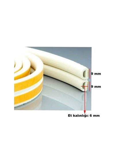 Kapı Pencere Bandı Fitili Yapışkanlı Soğuk Izolasyon Bant 3x2 6 Metre Beyaz 1 Kapı İçin İdeal Boyu Diğer