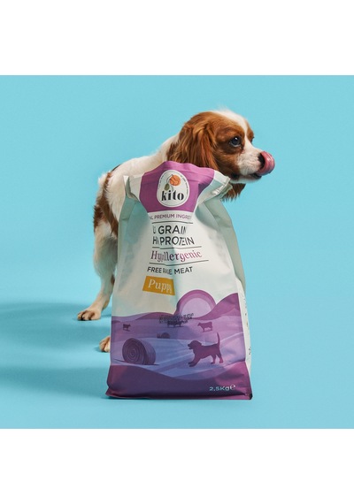 Kito Kuzu Etli Yavru Köpek Maması 2500 G + Kito Fresh Somon Etli Köpek Yemeği 6'lı