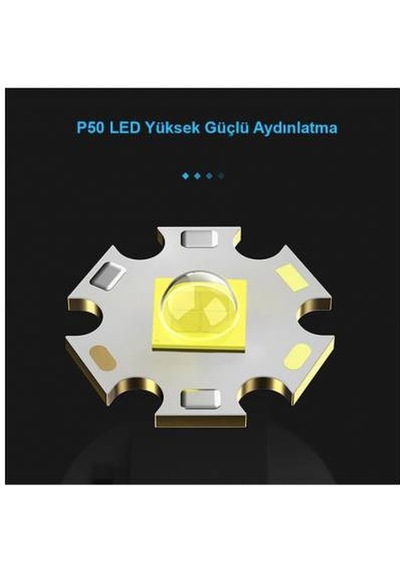 Watton Wt-600 3000 Lümen Güçlü El Feneri Siyah