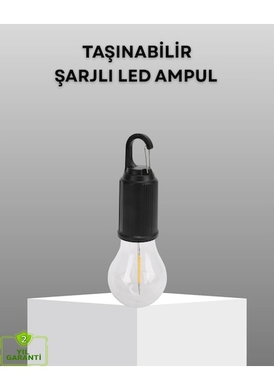 Şarjlı Kancalı Led Lamba - Kamp, Balkon Ve Acil Durum Işığı Çok Renkli