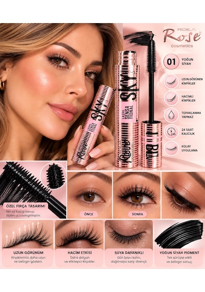 Rose Lash Sensa Tıonal Sky Mascara & Rimel 000 Black