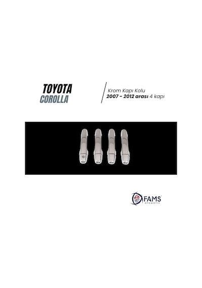 Toyota Corolla Uyumlu Krom Kapı Kolu 4 Kapı 2007-2012 P.çelik