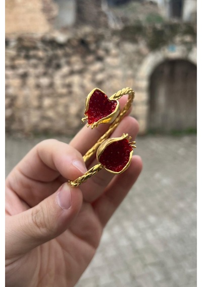 Bereket Serisi Kırmızı Kadın Nar Otantik Bileklik Bilezik