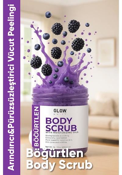 Glow Whıte Böğürtlen Body Scrub 400g Cildi Arındıran, Nemlendirici Ve Canlandırıcı Tuzlu Vücut Peelingi